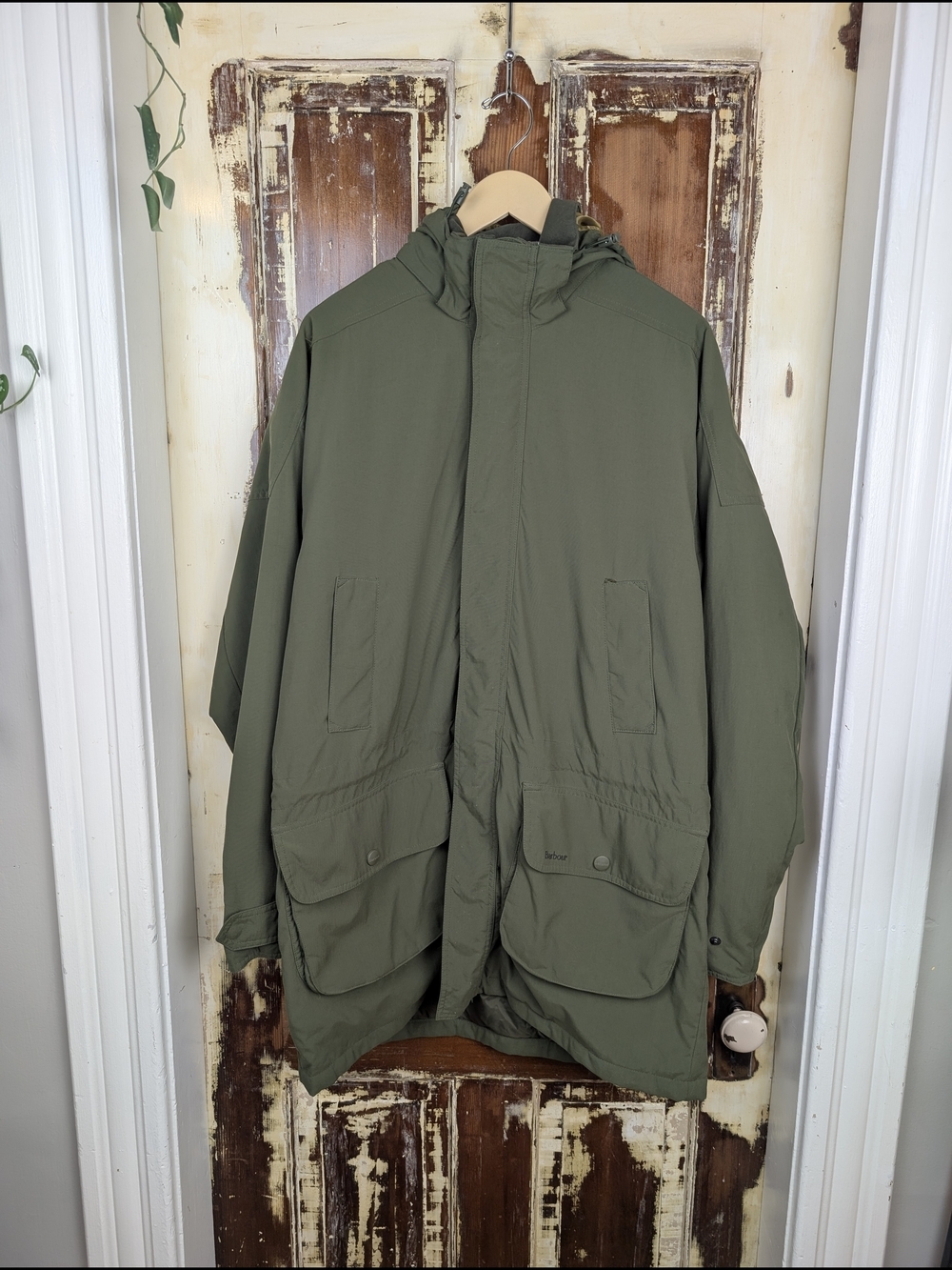 Barbour Northumberland Range Waterproof Field Jacket Men’s L Olive Green